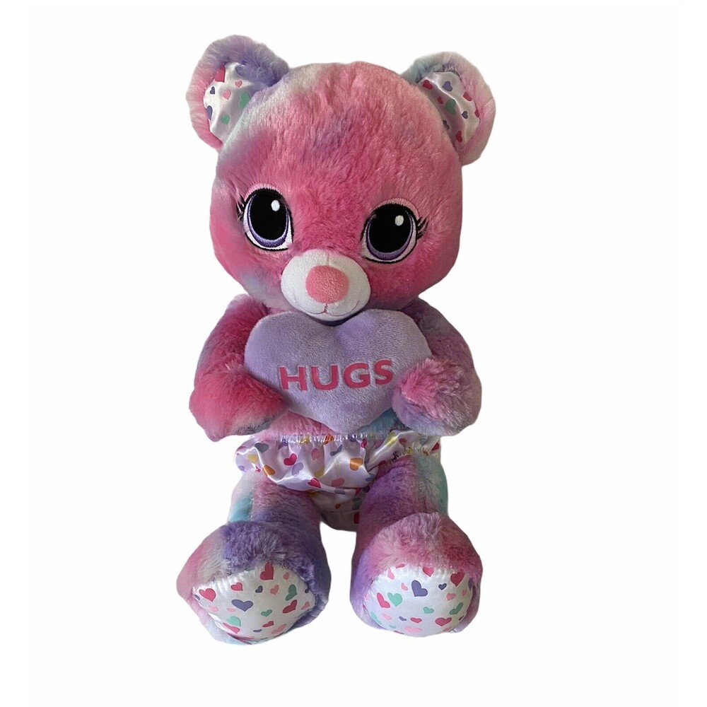 Build A Bear 16" Sweet Scent Swirl Hugs Multicolor Plush Teddy w/ "Hugs" Heart